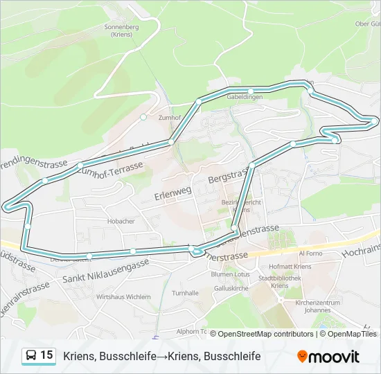 15 Bus Line Map