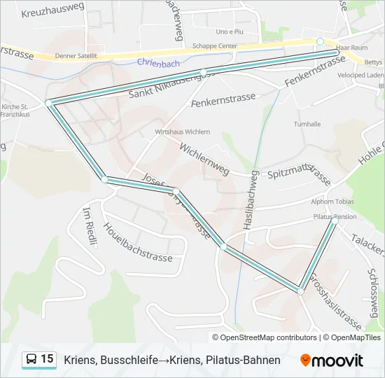 15 Bus Line Map