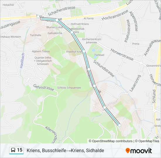 15 Bus Line Map