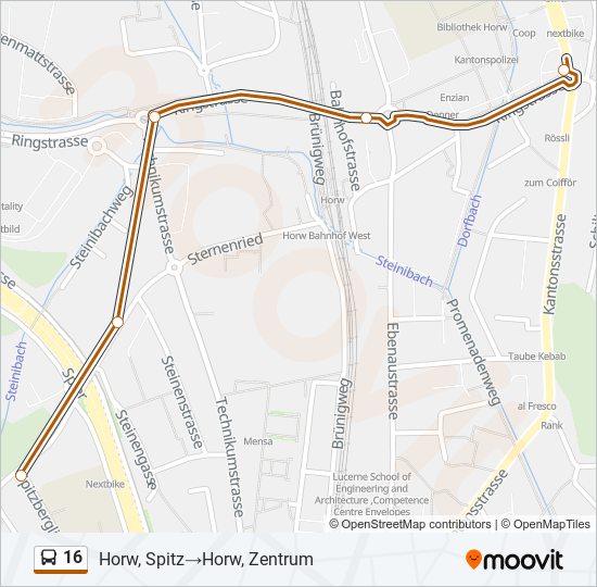 16 Bus Line Map