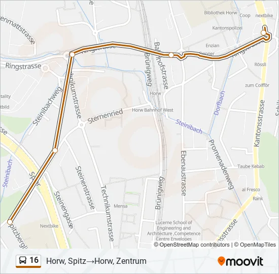 16 Bus Line Map