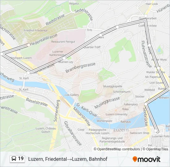 19 Bus Line Map