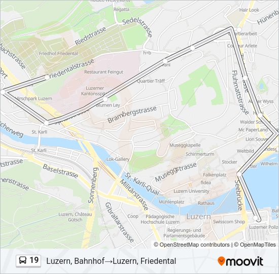 19 Bus Line Map