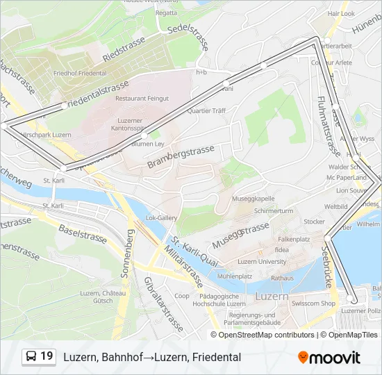19 Bus Line Map