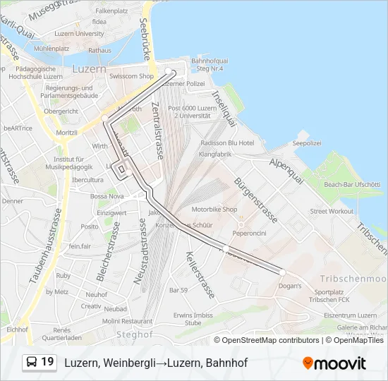19 Bus Line Map