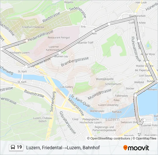 19 Bus Line Map