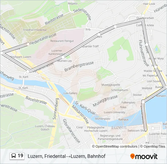 19 Bus Line Map