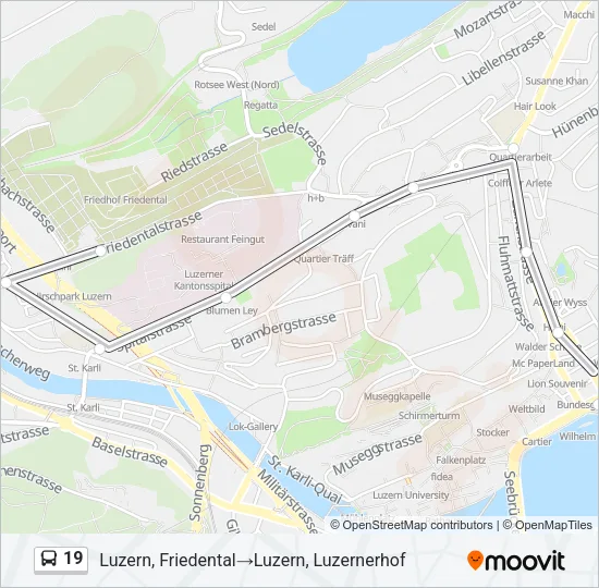 19 Bus Line Map