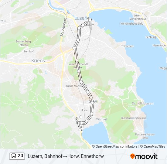 20 Bus Line Map