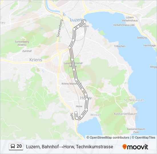20 Bus Line Map