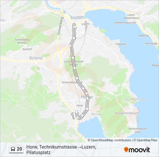 20 Bus Line Map