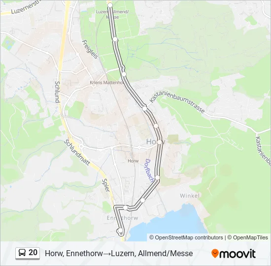 20 Bus Line Map