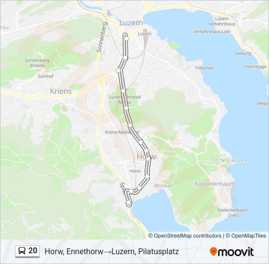 20 Bus Line Map