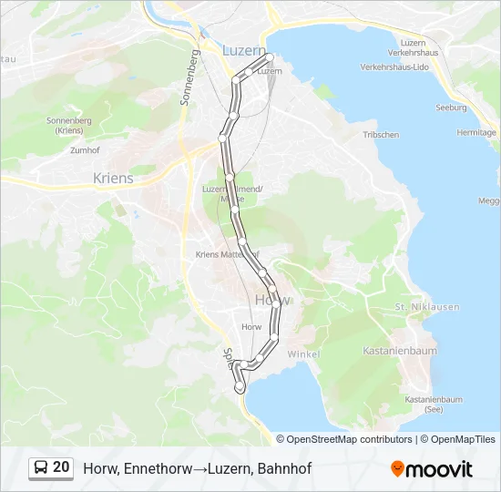 20 Bus Line Map