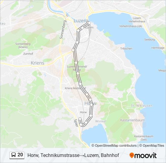 20 Bus Line Map