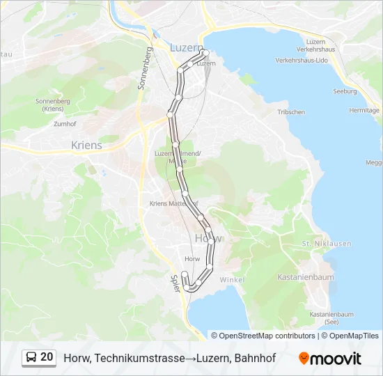 20 Bus Line Map