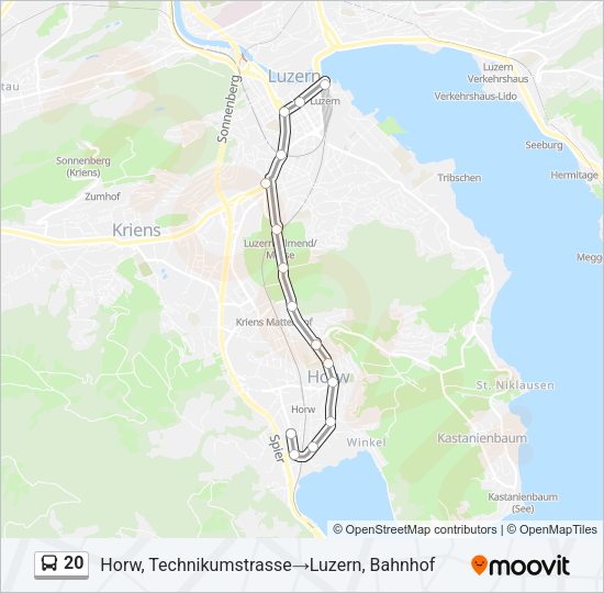 20 Bus Line Map