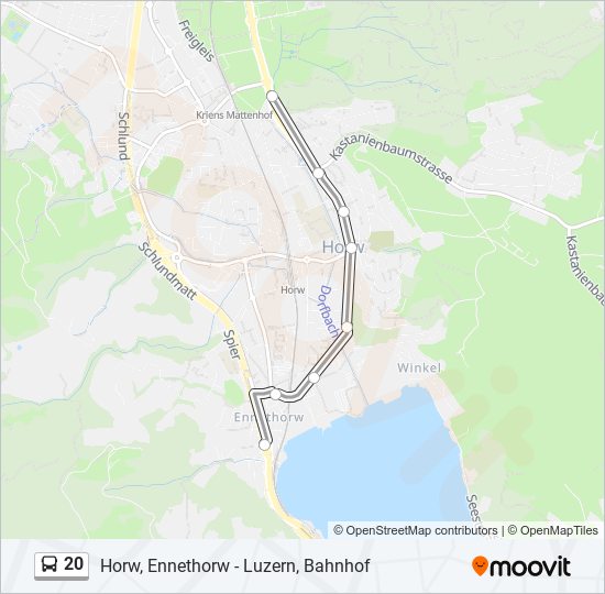 20 Route: Schedules, Stops & Maps - Horw, Waldegg‎→Horw, Ennethorw ...