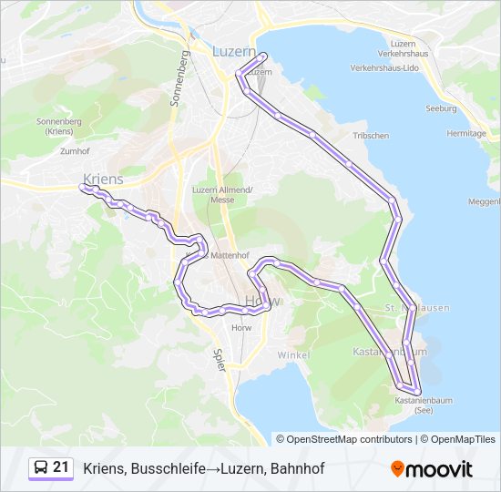 21 Bus Line Map