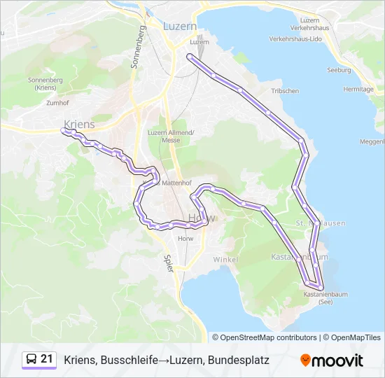 21 Bus Line Map