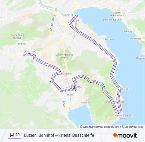 21 Bus Line Map