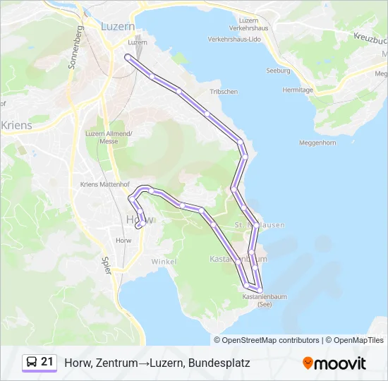 21 Bus Line Map