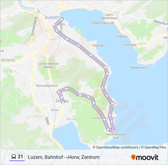 21 Bus Line Map