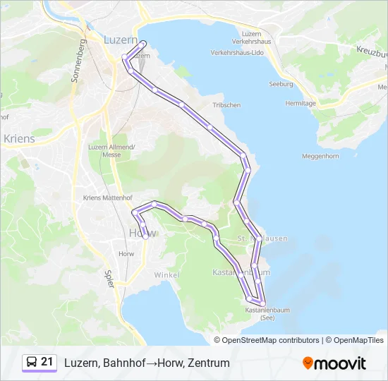 21 Bus Line Map
