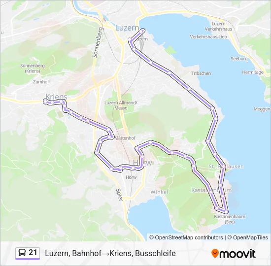21 Bus Line Map