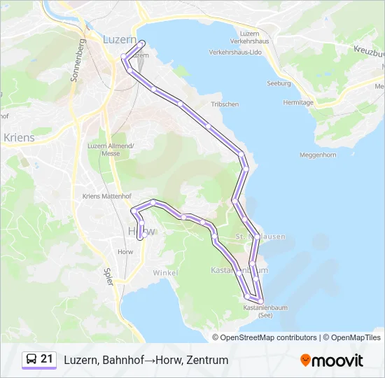 21 Bus Line Map
