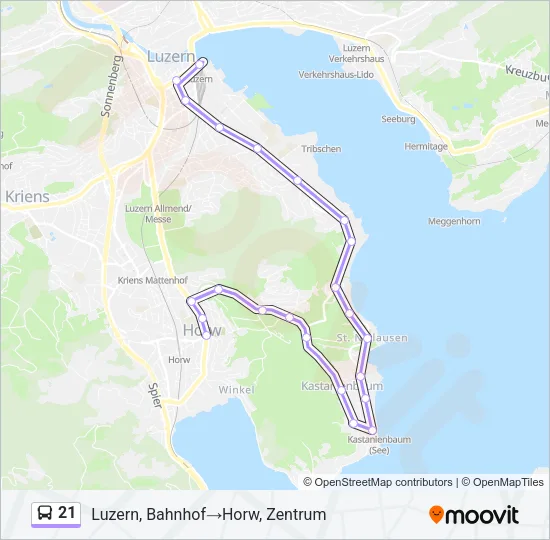 21 Bus Line Map