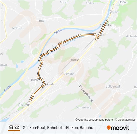 22 Bus Line Map