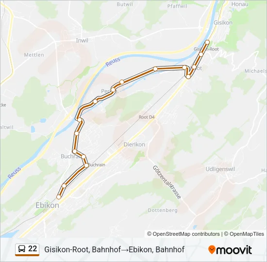 22 Bus Line Map