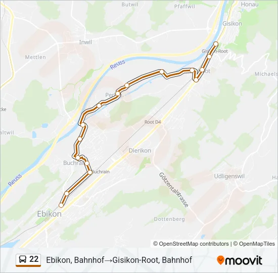 22 Bus Line Map
