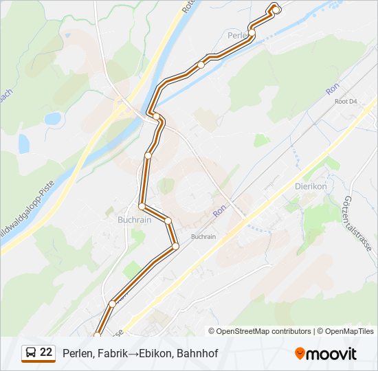 22 bus Line Map