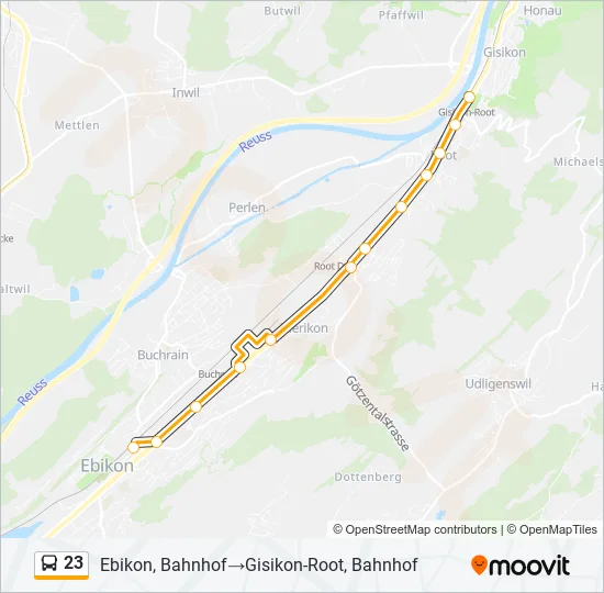 23 Bus Line Map
