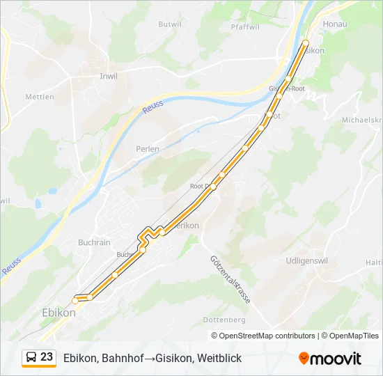 23 Bus Line Map