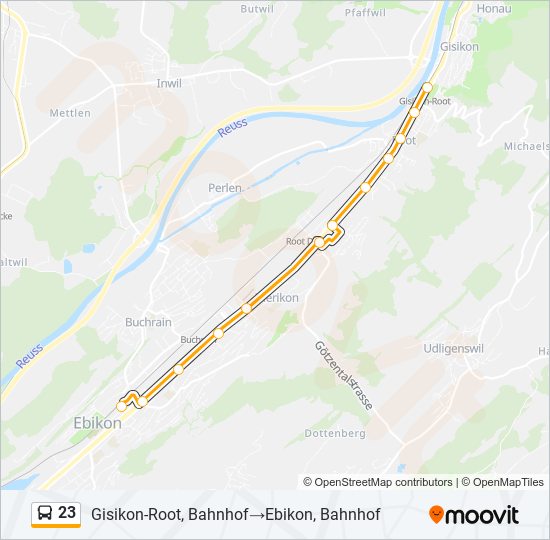 23 Bus Line Map