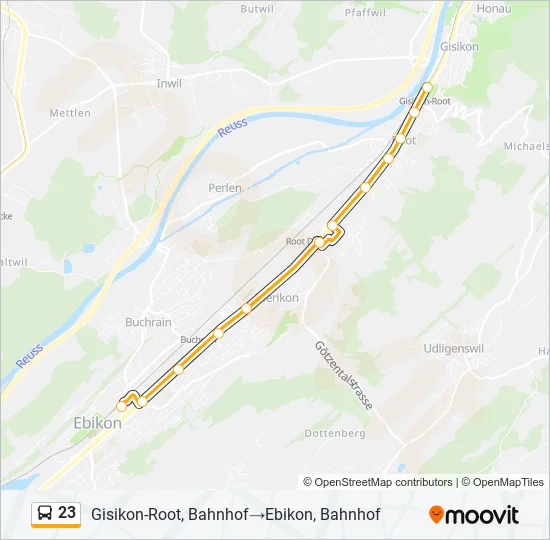 23 Bus Line Map