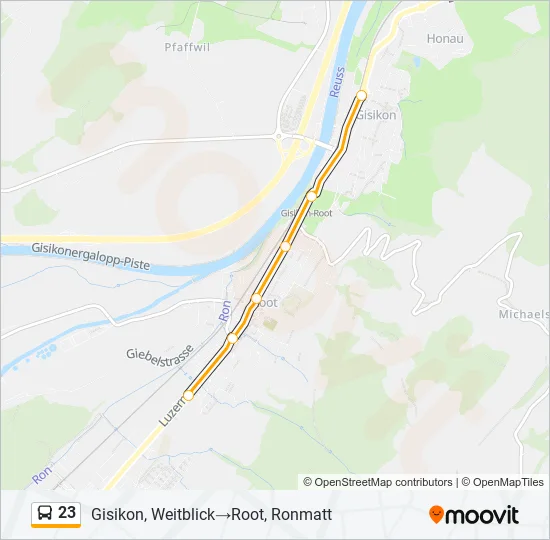 23 Bus Line Map