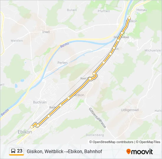 23 Bus Line Map