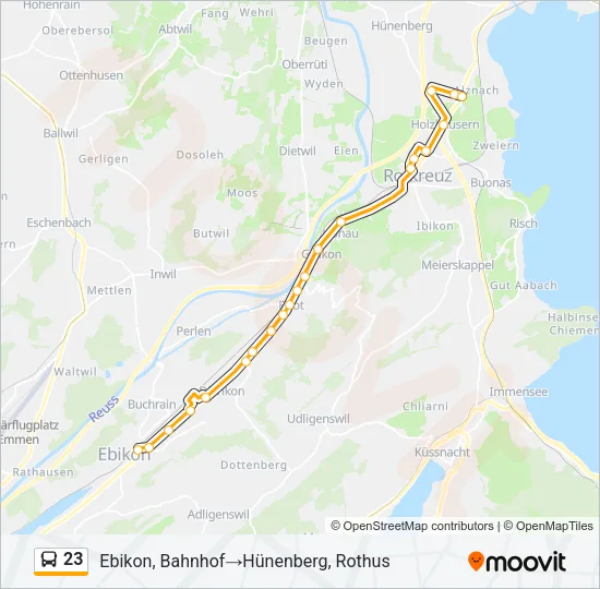 23 Bus Line Map