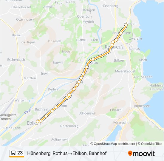 23 Bus Line Map
