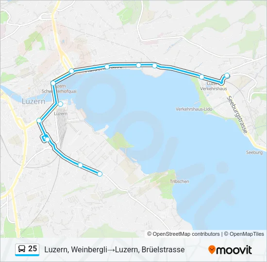 25 Bus Line Map