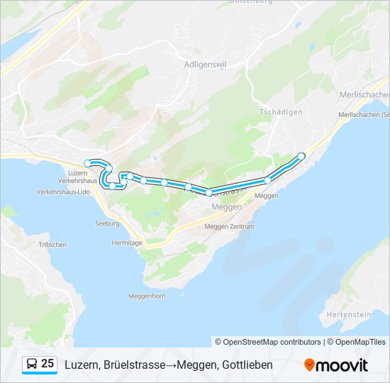 25 bus Line Map