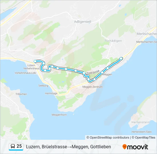 25 Bus Line Map