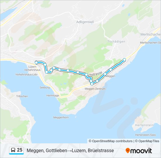 25 Bus Line Map