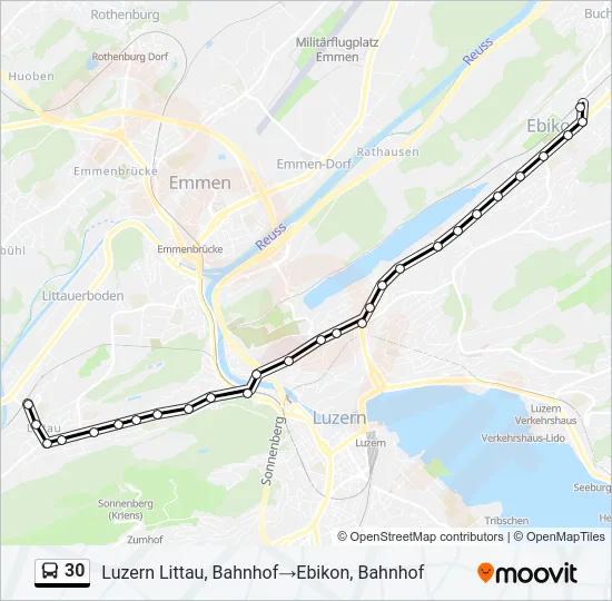 30 Bus Line Map
