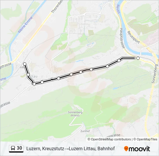30 Bus Line Map