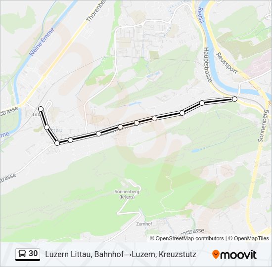 30 Bus Line Map